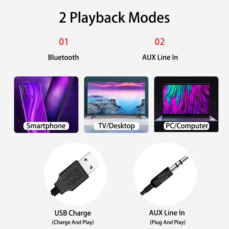 Bluetooth Smart Speaker for Computer - PC Speaker with Bluetooth Connection, AUX Playback, Rechargeable Battery - Enhanced Sound Experience