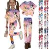 Jungen und Mädchen Unabhängigkeitstag Druck Set Kinder Freizeit Kurzarm Oberteil und Lange Hosen Set
