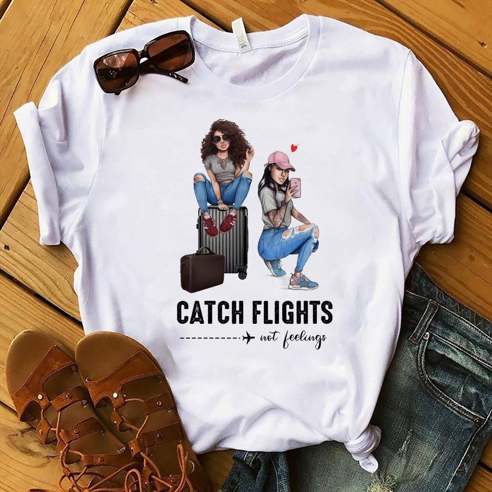 Fashion Vintage Black Girl Letter Graphic Female Tee 90S Summer Shirts Short Sleeve Loose Tees White O-Neck Female Tops Clothing