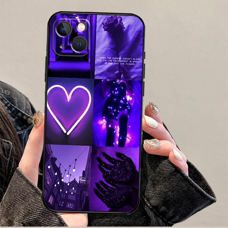 Purple Aesthetic Phone Case For iPhone 17 Pro Max 11 14 15 16 Pro Max 12 13 mini 16 Plus 16e 17 Air Cover