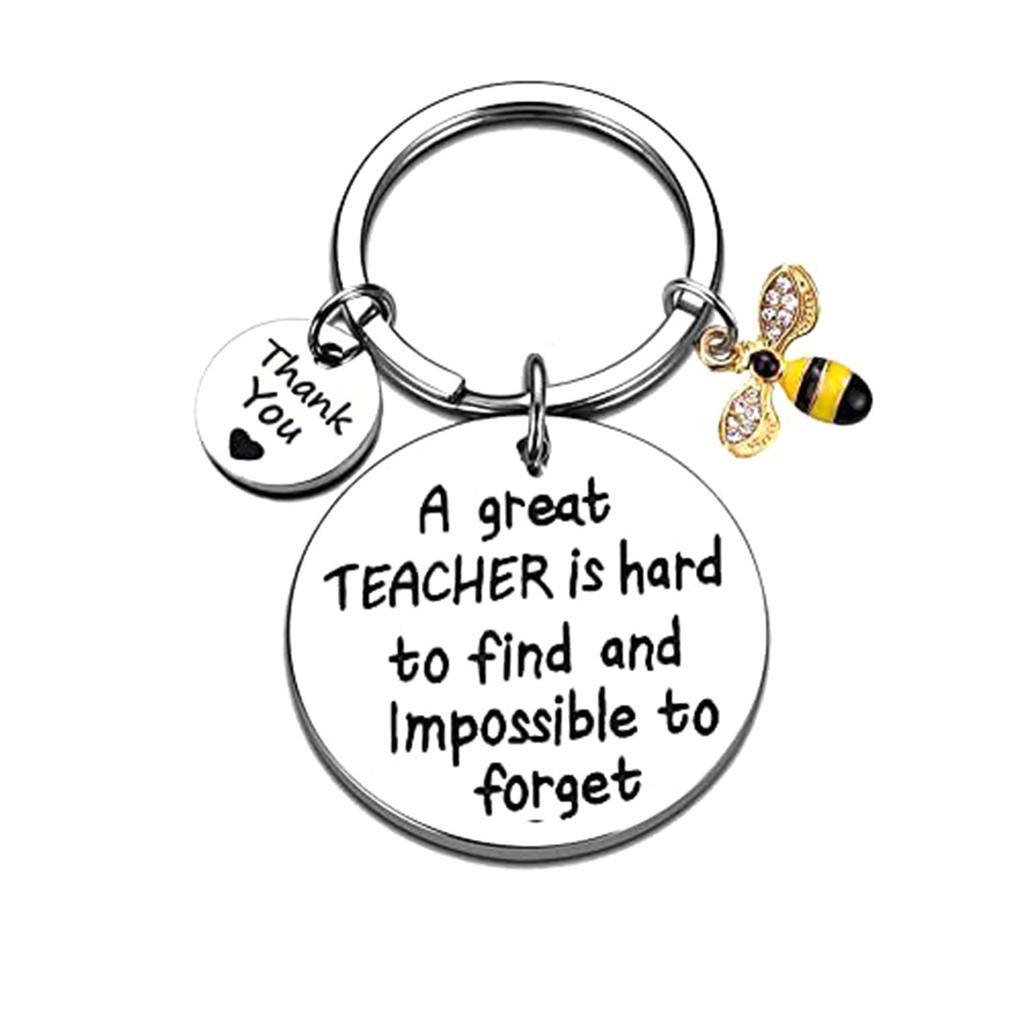 Youll Always Bee My Favorite Teacher Teachers Day Keychain Stainless Steel Stainless Steel Keychain for Backpack Bag Pendant