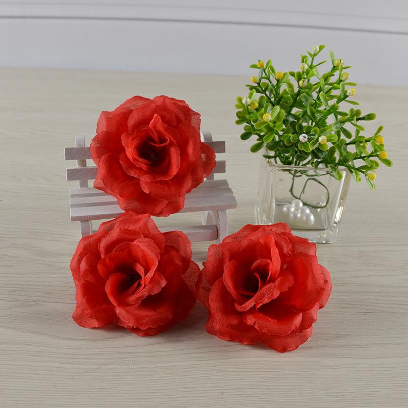 10PCS 8CM Artificial Rose Flower Heads Handmade DIY Wedding Party Home Room Decoration Valentine's Day Festive Party Supplies