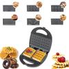 Mini 6-in-1 Non-Stick Sandwich Maker - Removable Plates, Multi-Function Breakfast Station for Waffles, Sandwiches & Toast, Home Use