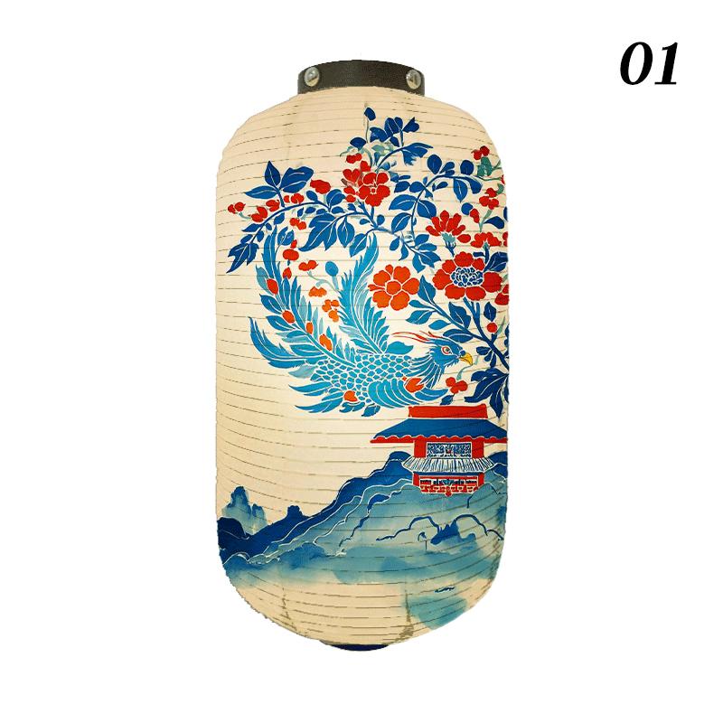 Oriental Style Festival Cloth Lanterns Antique Phoenix Printed Lantern Sushi Cuisine Advertising Sign Party Decoration Ornaments