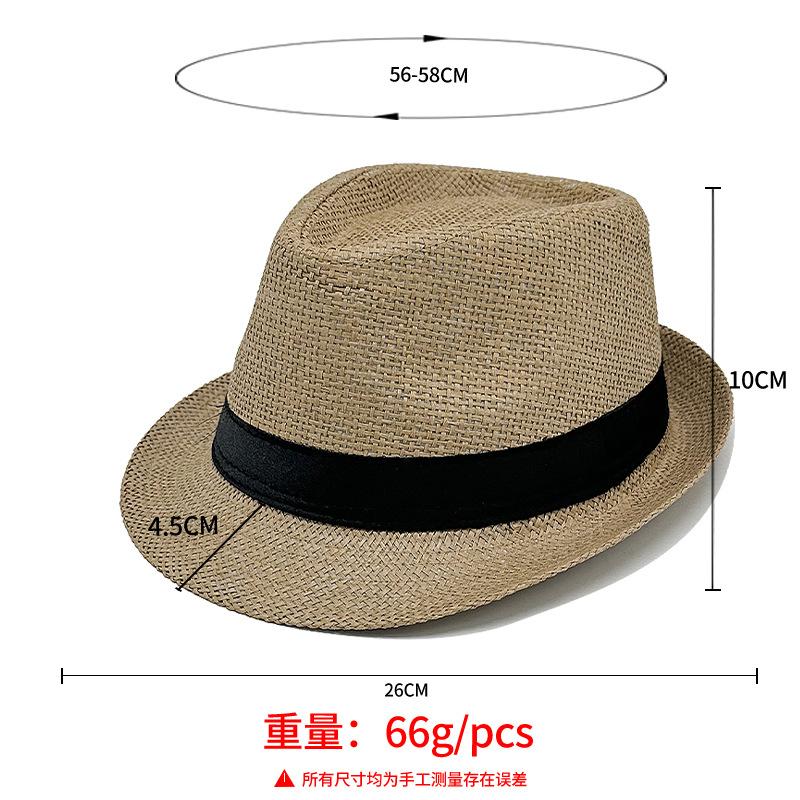 Britischer Jazzhut, Sonnenschutzhut, Herrenzylinder, Sommer-Sonnenschutz, Papyrusstrohhut, Direktverkauf, ausreichender Lagerbestand.