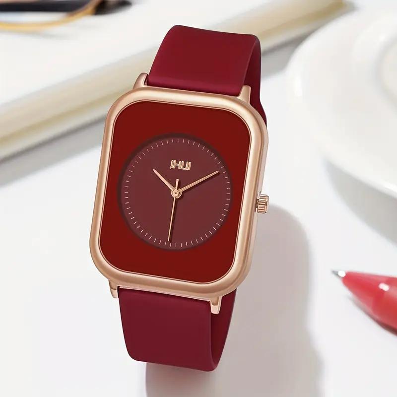 Mode Rechteck Damen Uhren Lässiges Silikonband Sportuhr Reloj Mujer Mädchen Uhr Geschenk