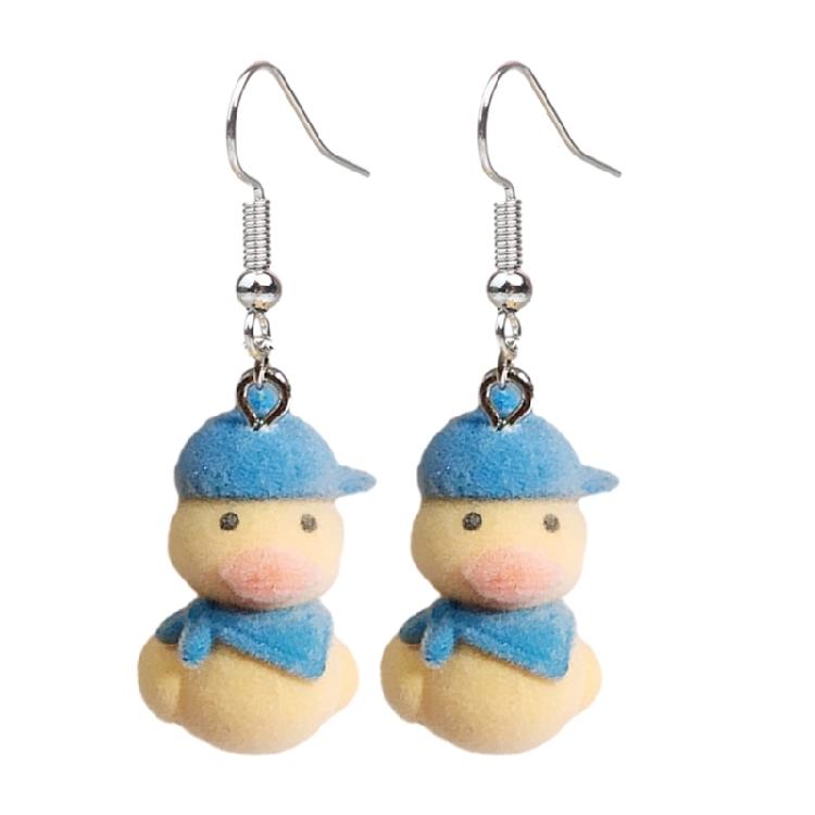 Charming Necklace/Keychain/Ear Hooks with Yellow Duck Pendant for Daily Wear