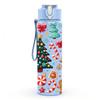 1PC Christmas Gnome Gift Festive Doodle Print 750ml Color Plastic Sports Water Bottle Leakproof Flip Straw Lid Suitable for Sports Office Home Use