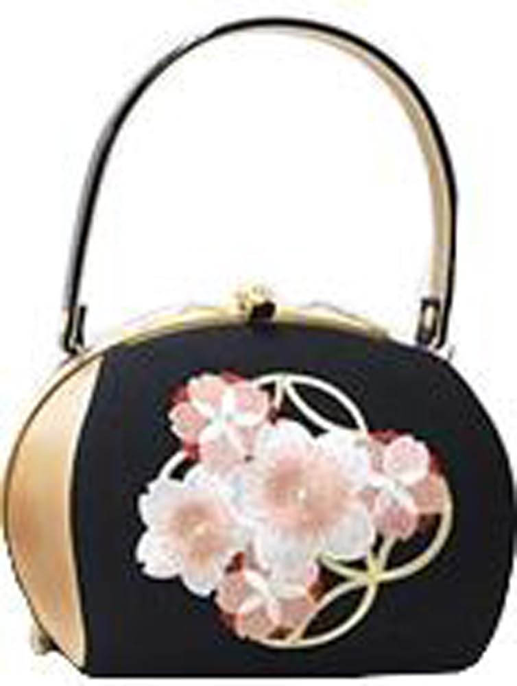 Ando Shippo Cherry Blossom Embroidered Black UB-S-4 Women's Bag,