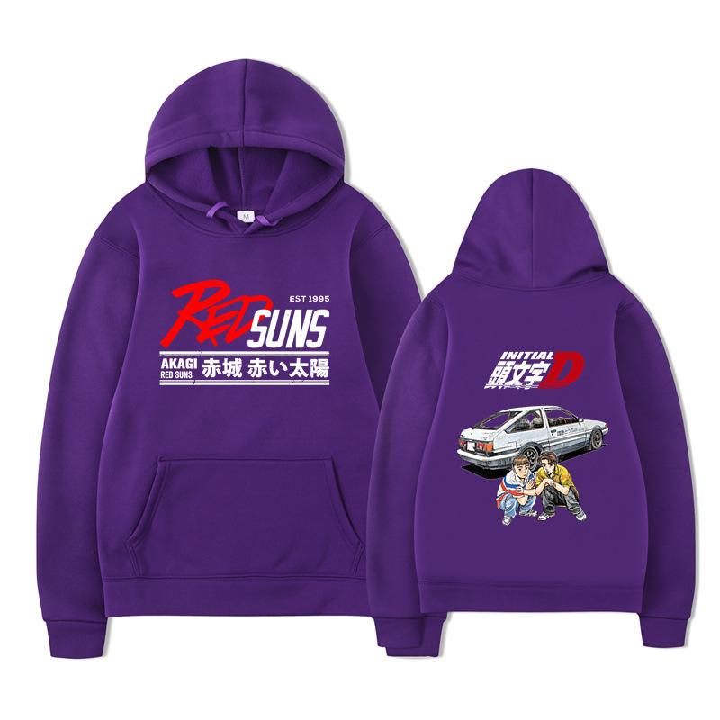Anime Drift AE86 Initial D Graphic Hoodie Casual Goth Men Women Sweatshirt Fleece Oversized Couples Streetwear Hoodies