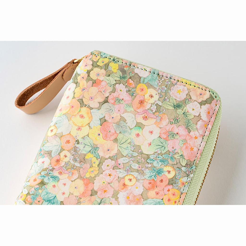 Copertă Hobonichi Techo Weeks LIBERTY FABRICS/Hollyhocks(portocale)