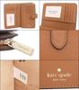 Kate Spade Lena Pebbled Leather Medium Compact Bifold Wallet in Warm (KH787) Gingerbread, Women's [Outlet Item] [Brand Name] [Used]
