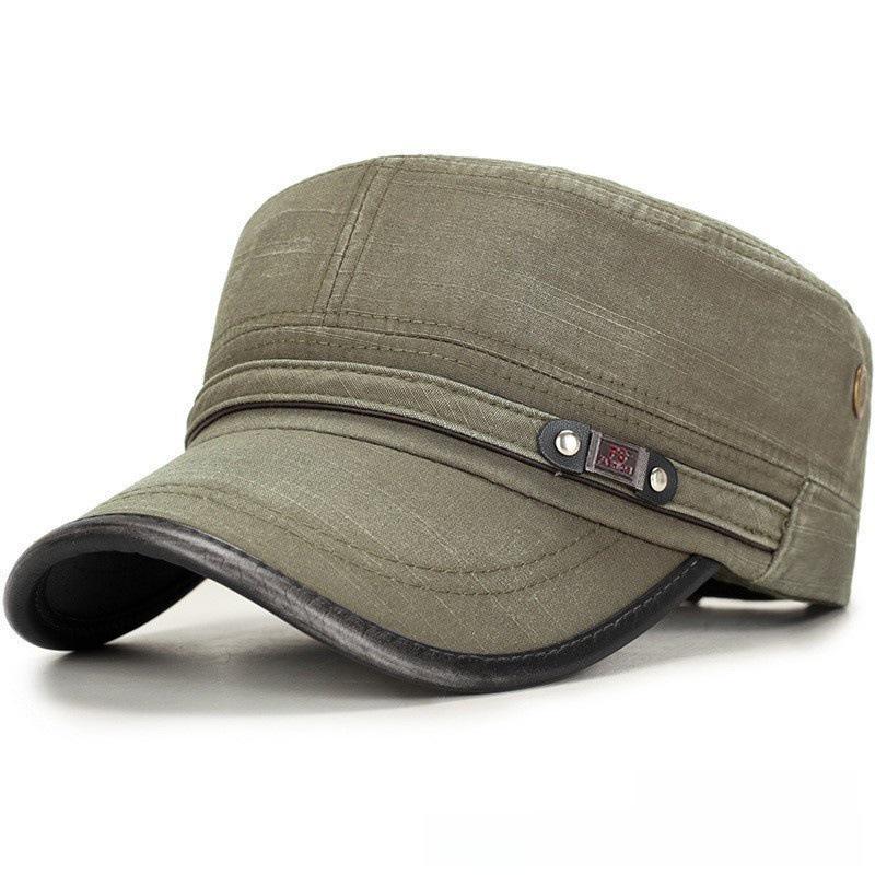 

Мужская корейская военная кепка : Дышащая, повседневная, унисекс плоская кепка на все времена года. Adjustable for 55-59cm Head Circumference
