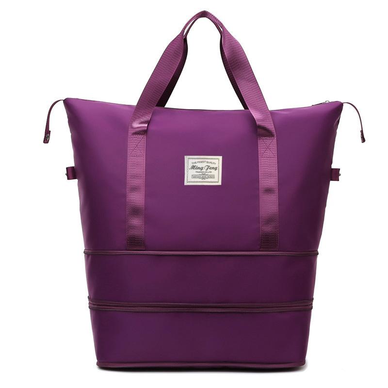 

Большая вместительная ручная спортивная сумка с двойным расширением для школьников с отделением для влажного и сухого хранения, легкая дорожная сумка-органайзер темно-фиолетового
