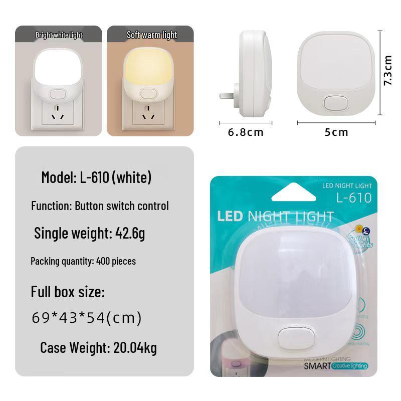 

Colia Dual-Position Night Light: Bedside Sleep Aid & Creative Lighting 0.5W білий