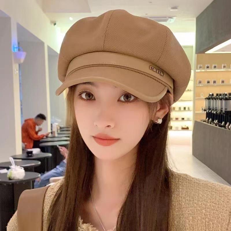 Women's Retro Octagonal Melaard Hat, Korean Style Winter Fashion for a Small Face