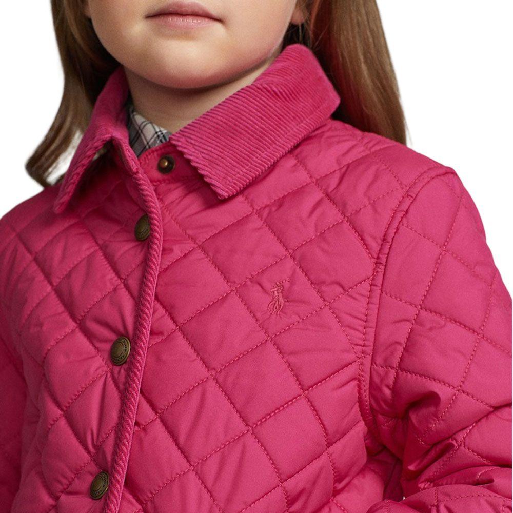 Polo Ralph Lauren Cotton Jacket FW23 Solid Color Quilted Detachable Hood Kids Jacket Pink CWPOOTWR2820055-650