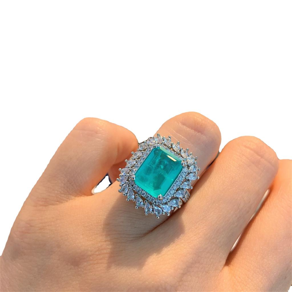 Jewelry Color Treasure Popular Retro Ring Temperament Jewelry Ring Main Stone 10 * 12