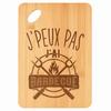 Planche À Découper / Plateau Apéro - PLANETEE - Barbecue Grillades «J'peux Pas» - Bambou 30x20x1 Cm - Bords Arrondis, Trou Ø24 Mm