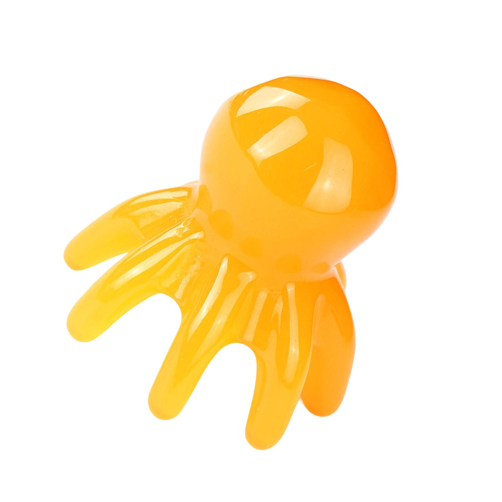 

Ручной массажер для кожи головы «Осьминог» с 8 щупальцами, массажные инструменты Гуаша для головы и тела, расслабляющие триггерные точки, массажные инструменты жёлтый