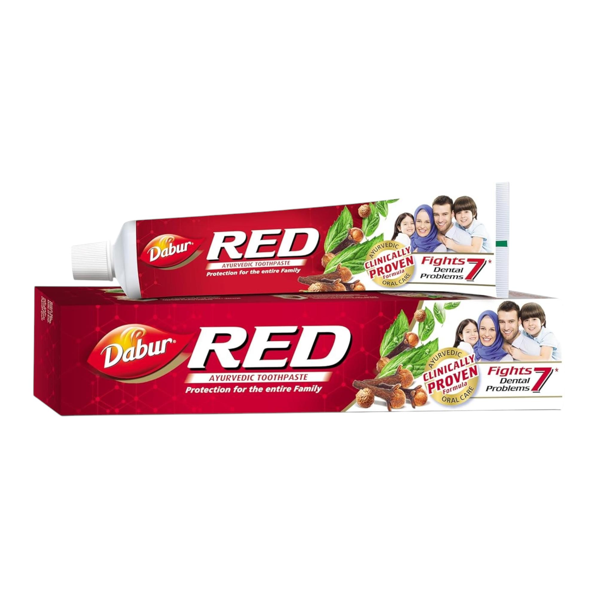 

Зубная паста Dabur Red 200 г Упаковка 1 Аюрведическая травяная паста для ухода за полостью рта, свежего дыхания, защиты от кариеса