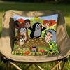 Character LLittle Mole Cushion Cover Soft Reversible  Durable Pillow Cover  MultiScene Use for Home  Car Daily Comfort