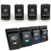 8pcs Car Blue Red Green Yellow LED Fog Light Toggle Rocker Switch 4Pin 12V 35A ON OFF Bright Rear Front