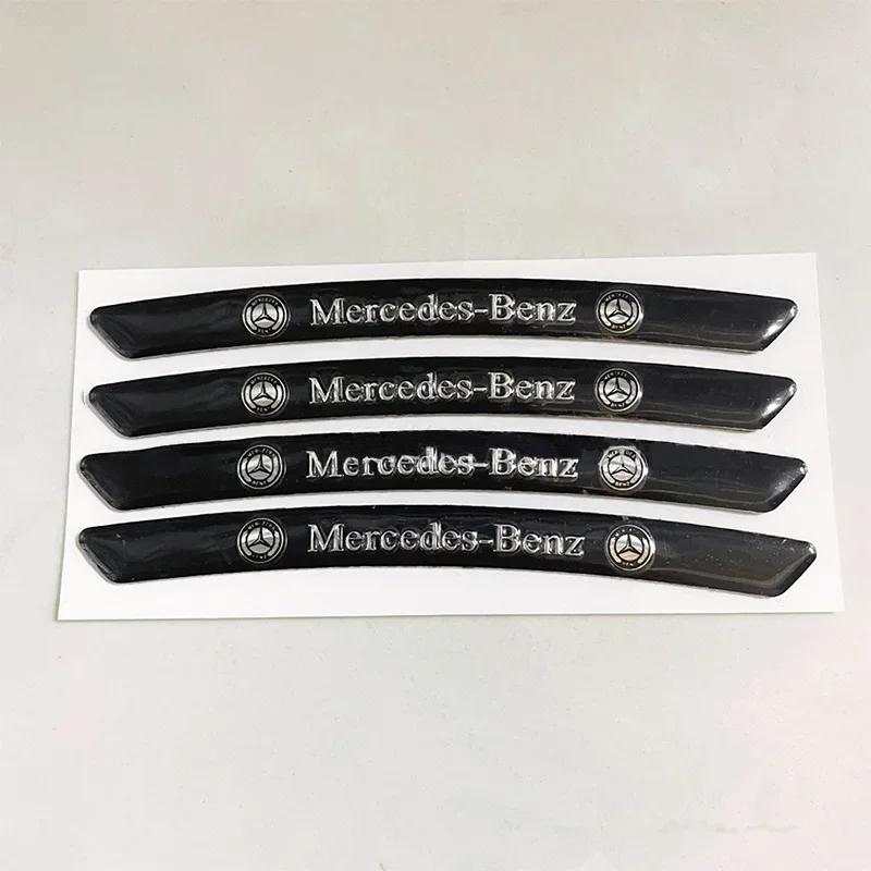 4pcs AMG Emblem Car Wheel Sticker Rims Cover Decal Accessories For  Mercedes Benz Brabus Smart Maybach W204 GLC CLA W205 W203