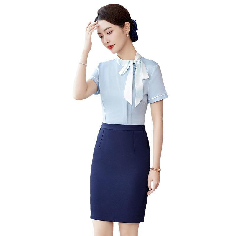 2024 Spring/Summer Professional Women's Blouse for Office, Salon, Hotel, or Restaurant Reception - Long/Short Sleeve Workwear Shirt