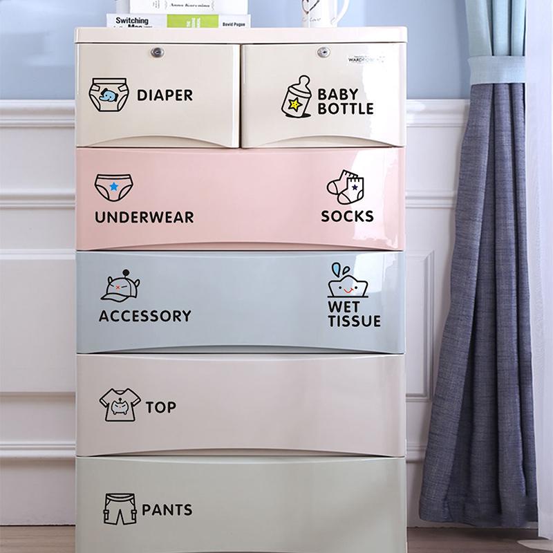 

Baby Clothes Stickers Home Decor Wardrobe Sticker Decal Bedroom Classification Cartoon Stickers as the picture