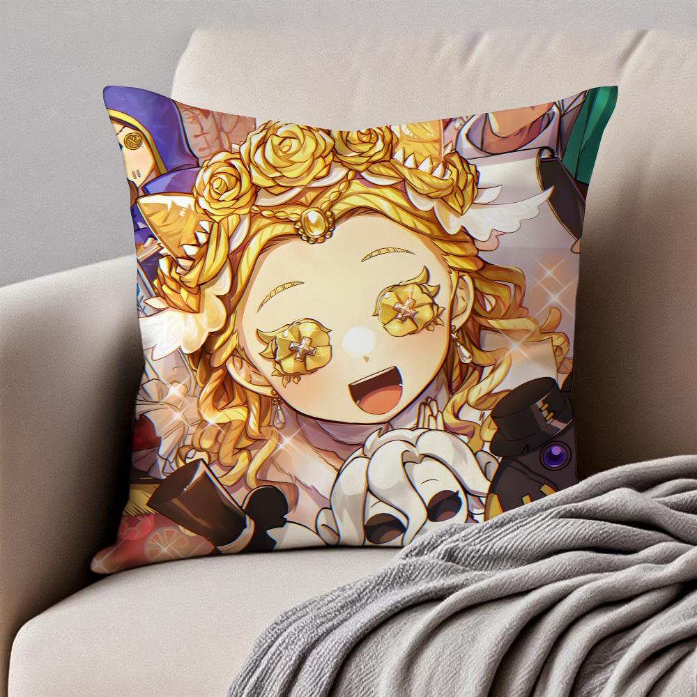 I-Identity V Memory Little Girl A-Alice Deross Cushion Cover Pillowcase Anti-Dustmite Invisible Zipper Short Plush Sofa Cushion