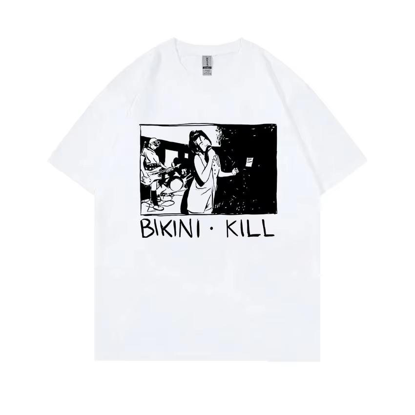Punk Rock Band Bikini Kill Riot Grrrl Kathleen Hanna Print Tshirts Unisex Women Casual Oversized Tshirt Short Sleeve Unisexs T Shirts