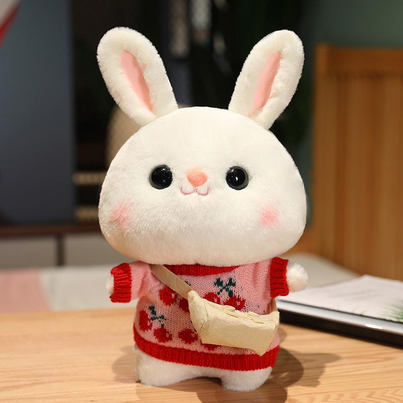 Rabbit Doll Drag Little Rabbit Creative Doll White Rabbit Plush Toy Gift for Girls