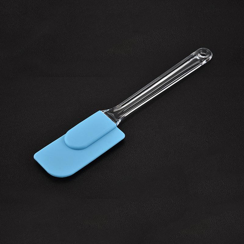 Cake Tools Silicone Cream Spatula Mixing Scraper Heat Resistant Non-stick Spatula With Crystal Transparent Handle
