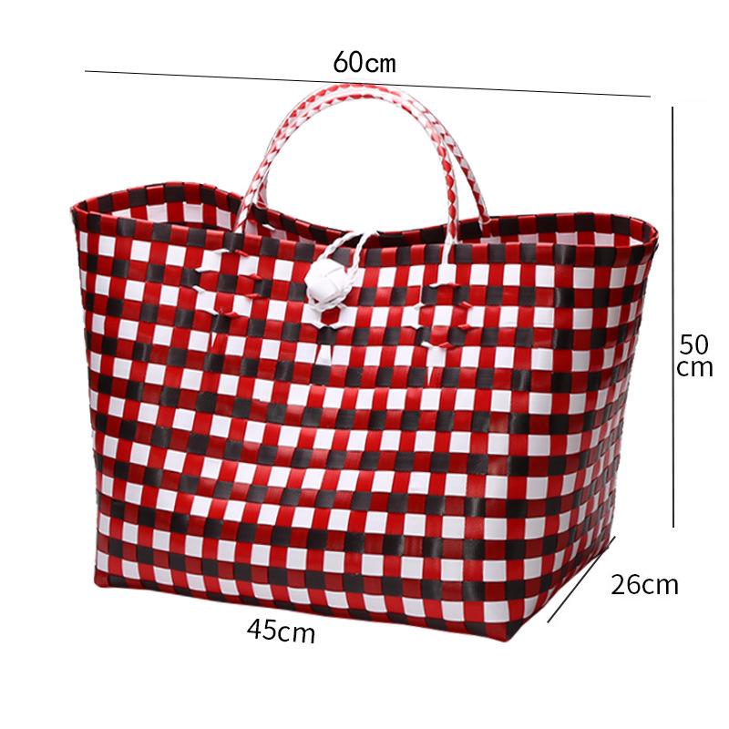 Vietnamese Large Imitation Rattan Handled Storage and Grocery Basket