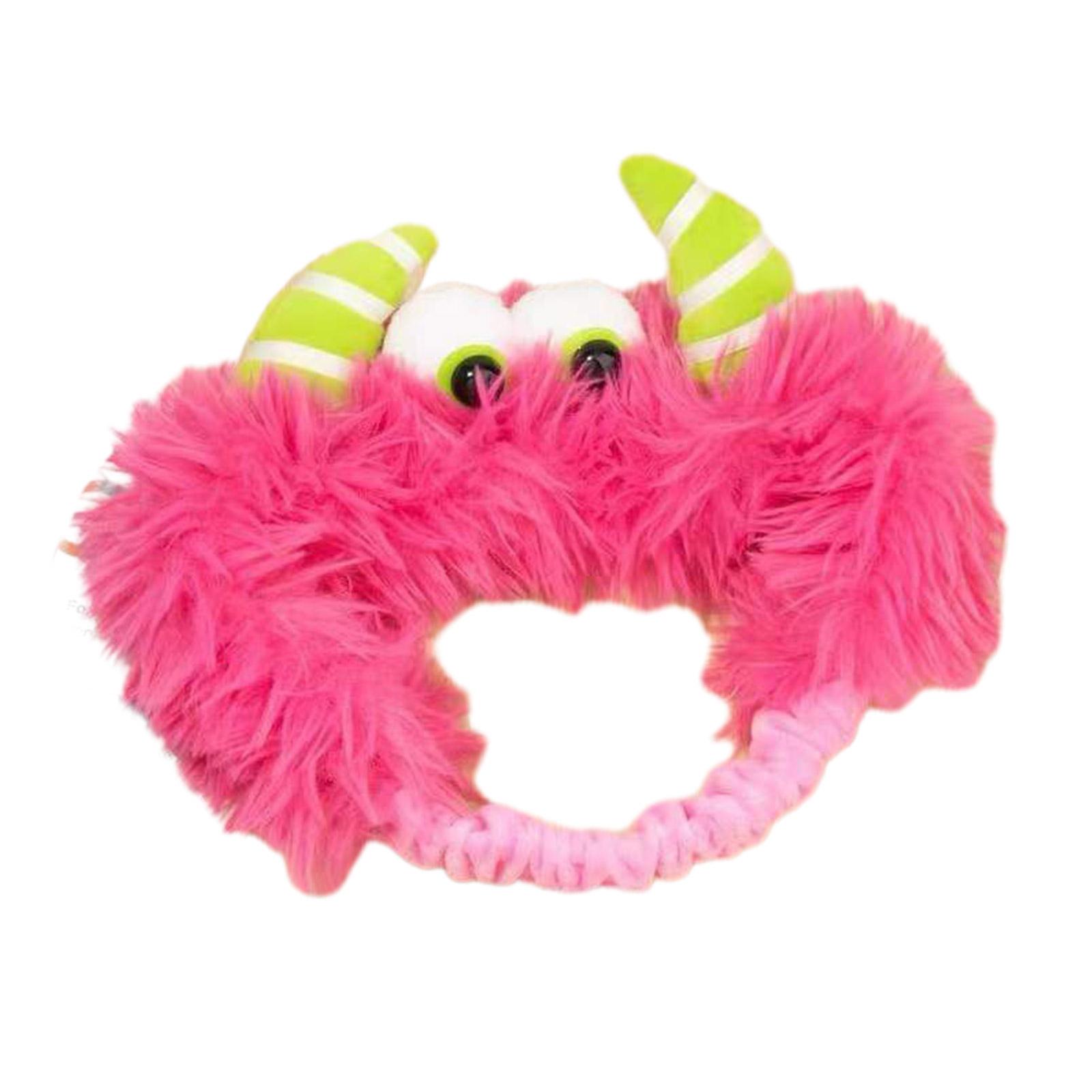 

Adorkable Clown Headpiece Prom Birthday Hair Bands Headwear Cartoon Devil with Plaits Ear Colorful Hair Headpiece рожевий червоний колір