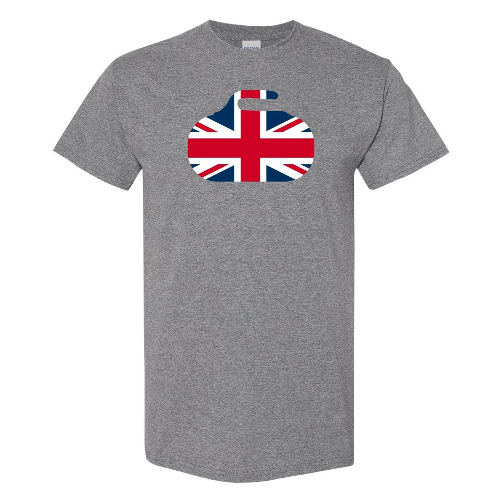 Great Britain Curling Stone - Winter Sports T Shirt - Graphite Heather M