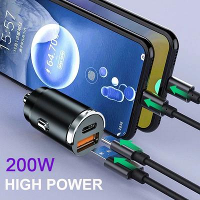 200W Mini Auto Ladegerät Schnellladung USB Typ C Auto Zigarettenanzünder Adapter Zubehör 12-24V PD AFC QC 4.0 Handy Ladegerät