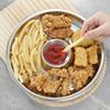 Drop-proof Dumpling Plate Circular Shape Food Serving Tray Kitchen Gadgets French Fries Plate  Bar