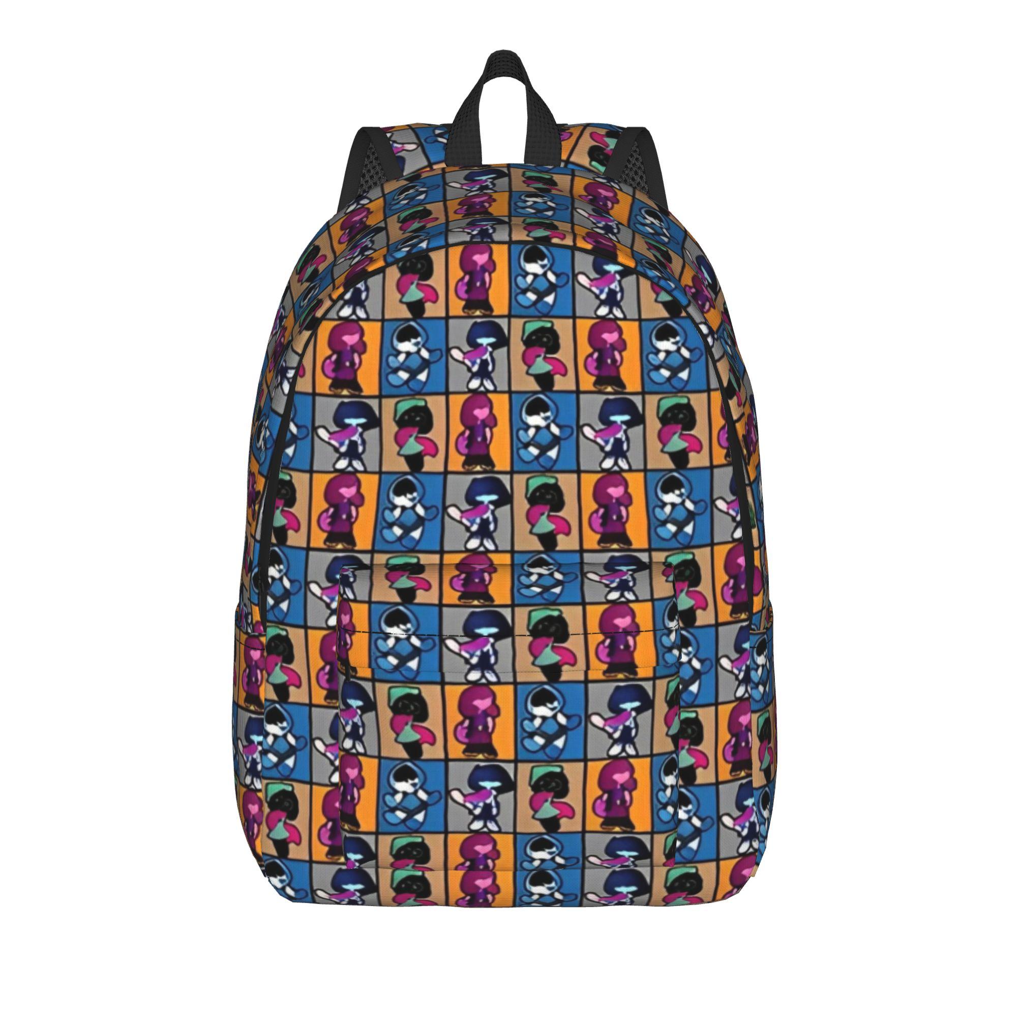 Deltarunes Berdly Plus Kris Rugzak voor Mannen Vrouwen Coole Leerling Wandeltocht Dagelijkse Rugzak Videogames Laptop Stoffen Tassen Sport M