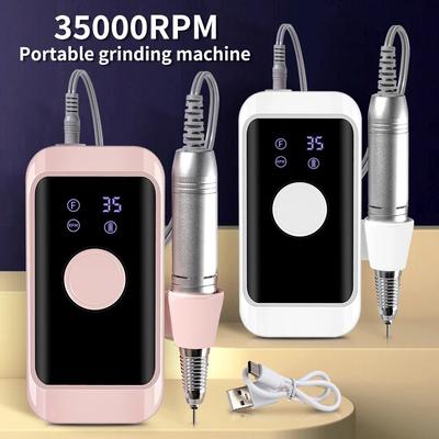 מכונת מניקור חשמלית ניידת 35000 סל"ד נטענת להסרת ציפורניים אקריליות, ליטוש, כלי סלון לאמנות ציפורניים