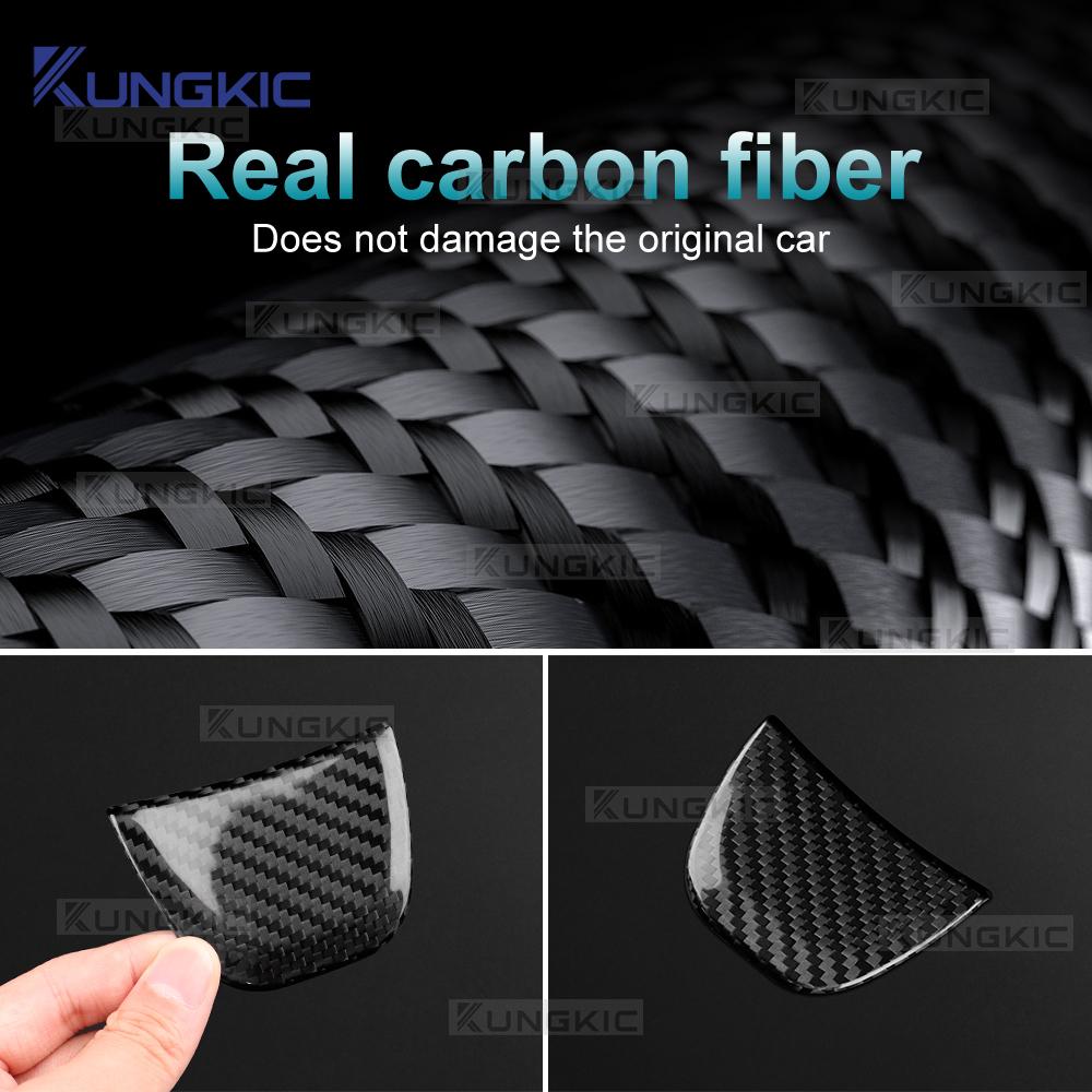 Carbon Fiber Steering Wheel Cover for Fiat 500/500C 2016 2017 2018 2019 2020 2021 2022 2023 2024