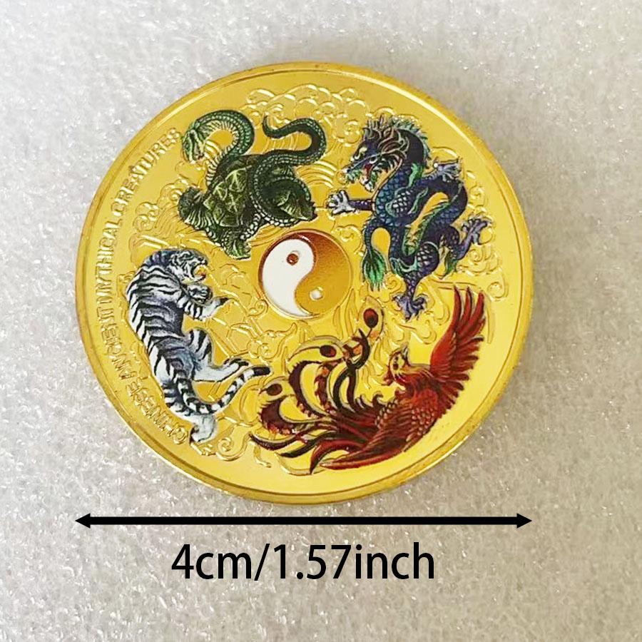 Souvenir Coin Chinese Feng Shui Commemorative Coin Dragon Phoenix Lucky Coin Collection Coin