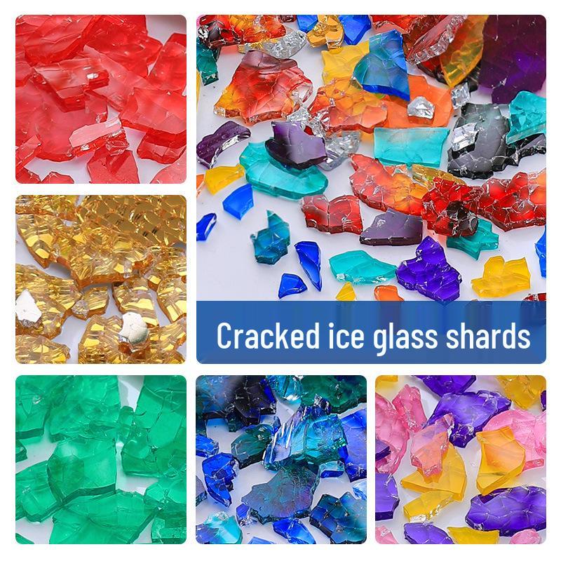 DIY Irregular Colored Tempered Glass Mosaic Candle Holder Coaster Lantern