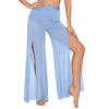 Womens Lyrical Dance Pants Rhinestone Waist Shimmering Mesh Legs Built In Briefs Modern Costume