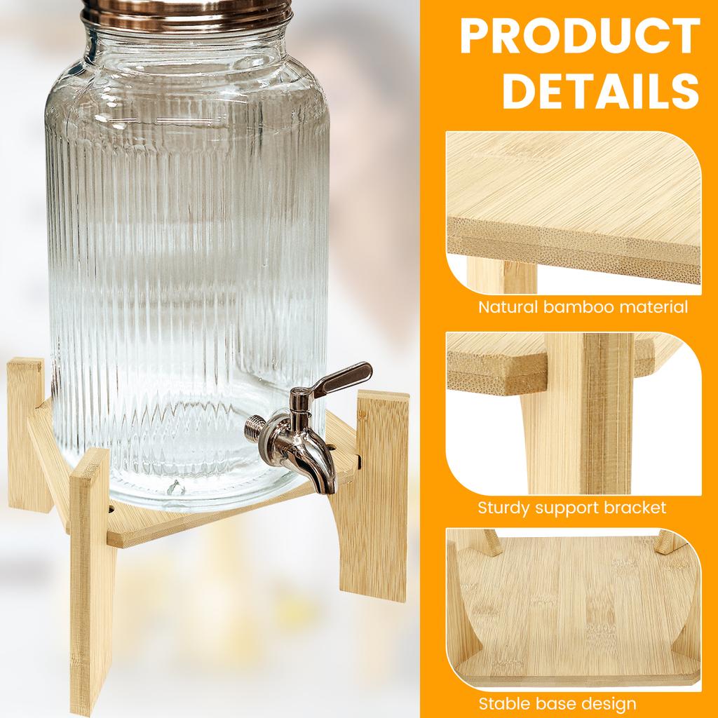 Bambus Getränkespender Ständer Arbeitsplatte Getränkeausstellungs-Erhöhung Bars Zuhause Multifunktionaler Wasserfilter Spender Halter