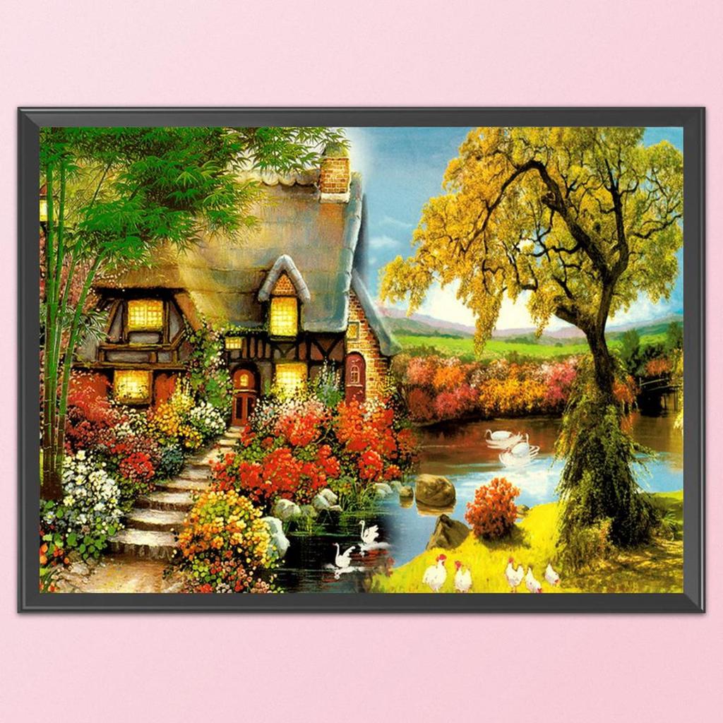 Cotton Cross Stitch Different Sizes Cotton Thread Printed DIY Needlepoint Kits Colorful Fabric Embroidery Crafts for Adults