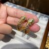Wran Personalized Snake Earrings Women'S Light Luxury Inlaid Colorful Zirconium Fashion Stud Earrings Fashion High-End Versatile Snake Earrings