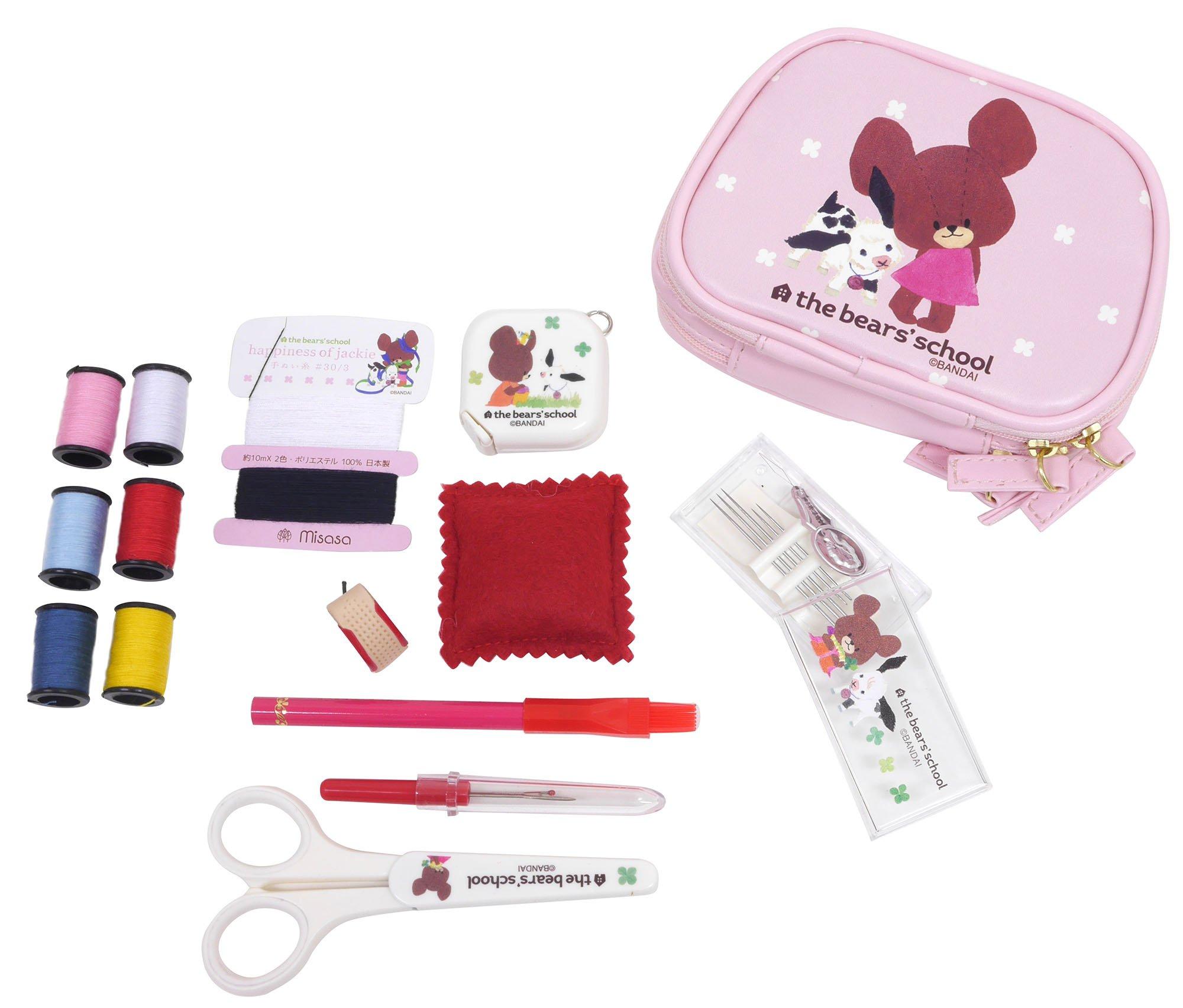 Misasa The School Sewing Kit Pink Zipper Pouch Round Type 1764 Bears  розовый