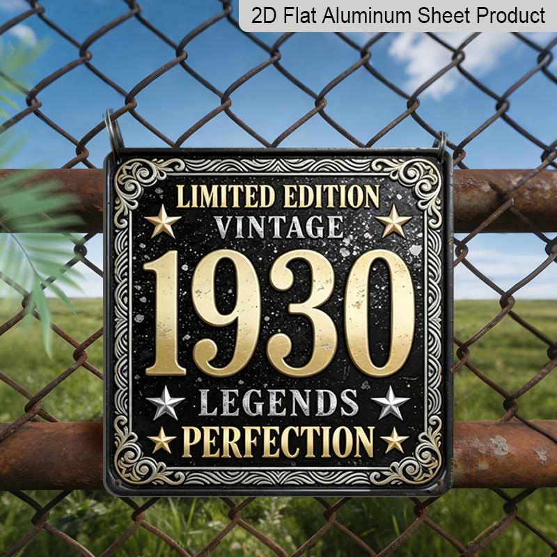 

2D Flat, 1pc Limited Edition 1930 Legends Retro Sign - Vintage Suitable for Backyard Decor, Year of Birth Marker, Minimalist Wall Hanging for, Lawn 20*20cm